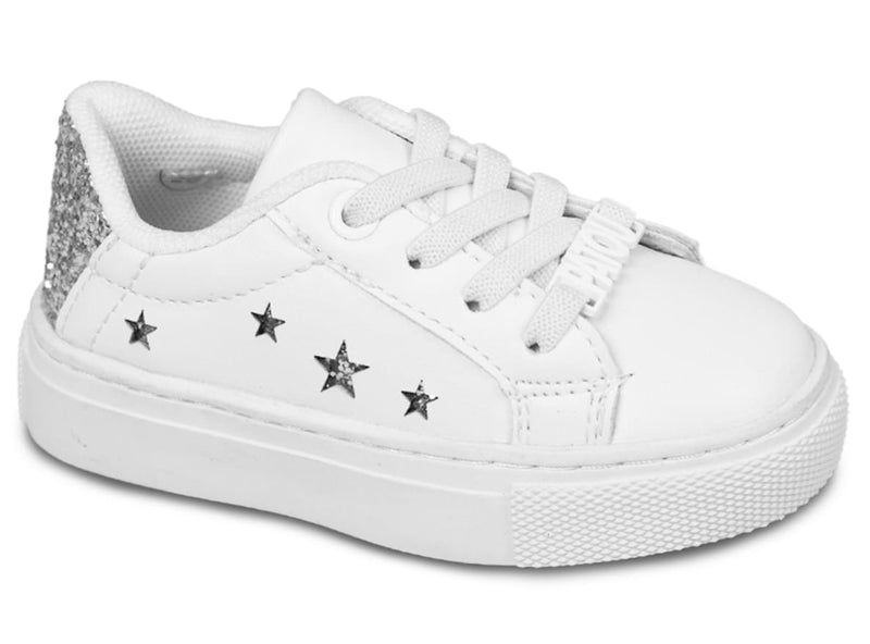 Girls Sneakers - White Silver