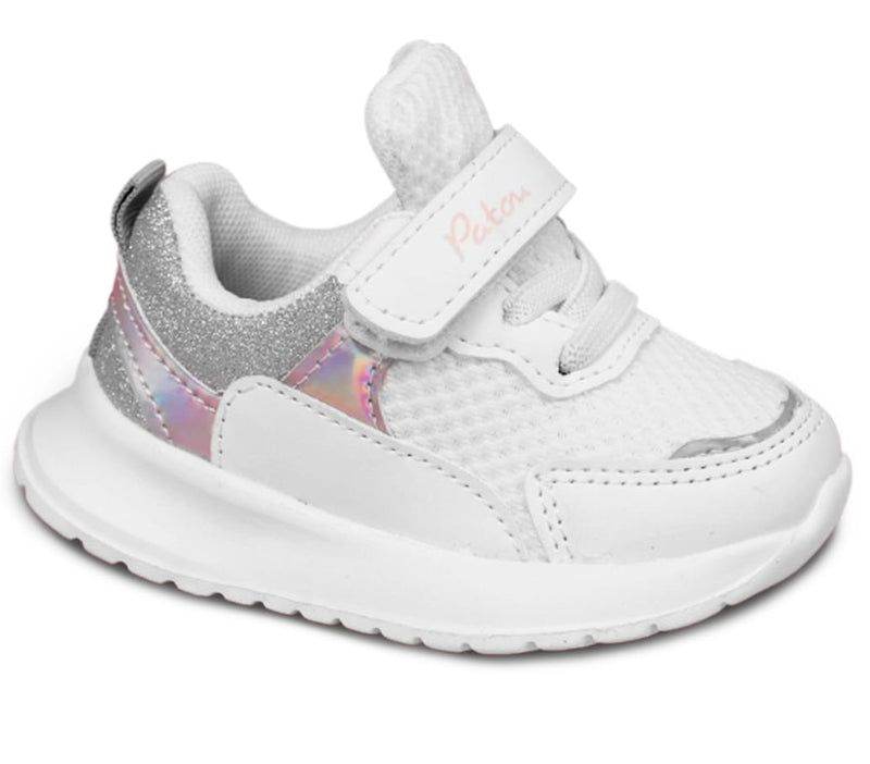 Girls Sneakers - White Silver