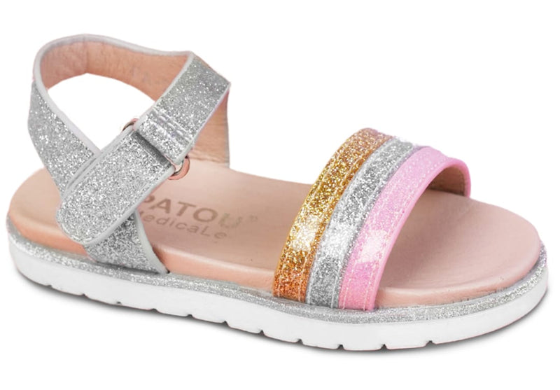 Girls Sandals - Silver Gold Pink