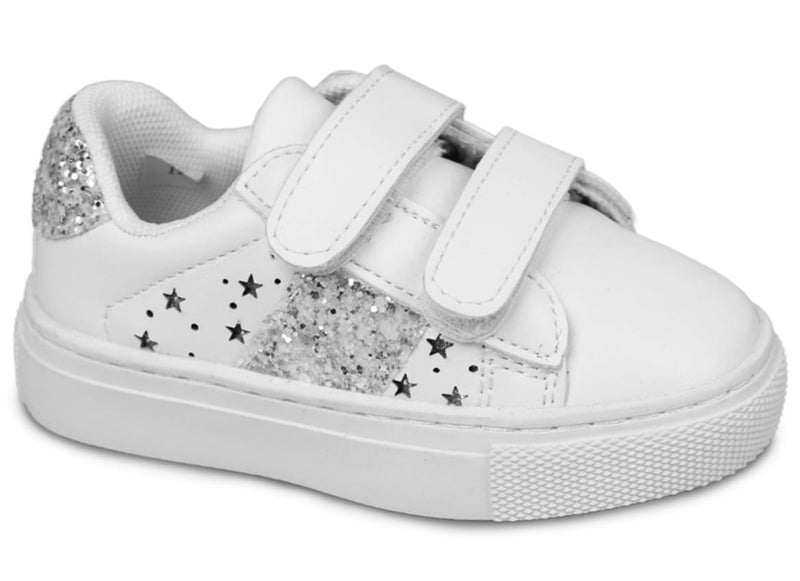 Girls Sneakers - White Silver