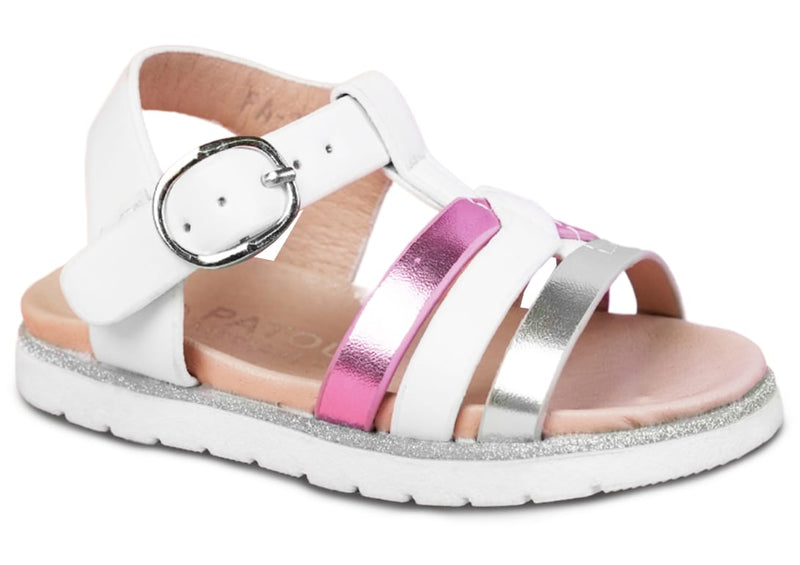 Girls Sandals - White Pink Silver