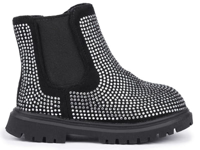 Girls Boots - Black Silver