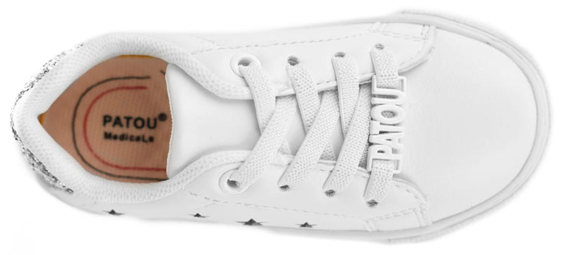 Girls Sneakers - White Silver