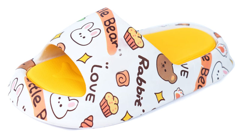 Boys Slippers - White Yellow