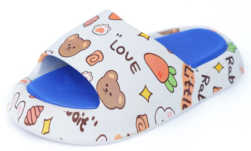 Boys Slippers - White Blue