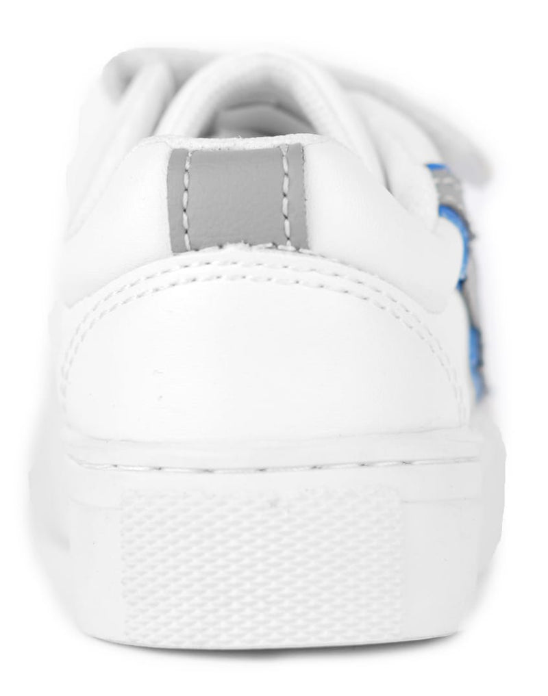 Boys Sneakers -  White Silver Blue