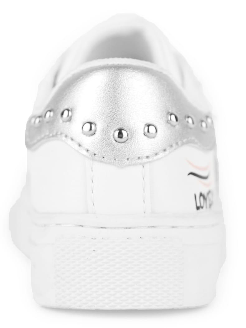 Girls Sneakers - White Silver