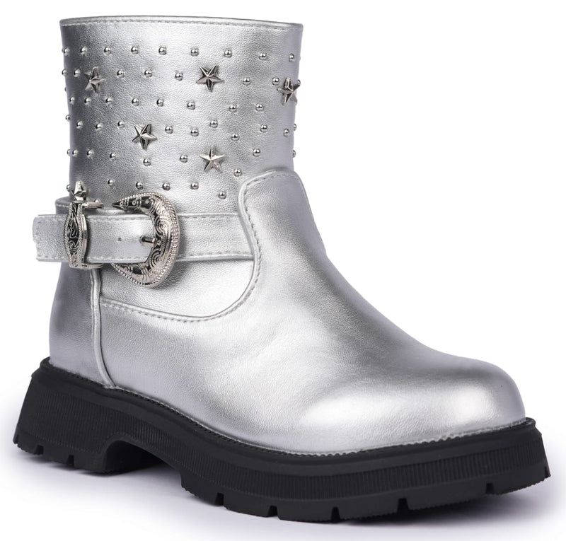 Girls Boots Silver Patou Shoes