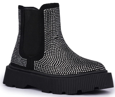 Girls Boots - Black Silver